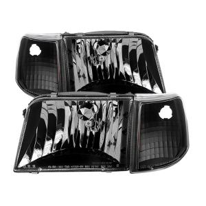 Ford Ranger 93-97 Xtune Crystal Headlights With Corner Lights 4-Piece sets - Black
