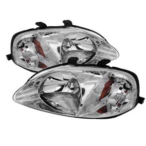 Honda Civic 99-00 Xtune Amber Crystal Headlights - Chrome