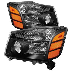 Nissan Titan 04-15 (04-07 OE Style ), Nissan Armada 04-07 Xtune OEM Amber Head Lights set - Black