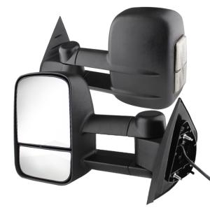Chevy Silverado 07-12, Chevy Avalanche 1500 2007-13 Xtune Manual Extendable - MANUAL Adjust Mirror with LED Singal Smoke