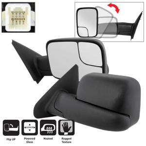 Dodge Ram 02-09 Fit: Dodge Ram 1500 2002-08  / Dodge Ram 2500  2003-09  /Dodge Ram 3500 2003-09   / Xtune L&R Manual Extendable - POWER Heated Adjust Mirror.