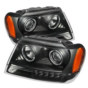 Jeep Grand Cherokee 99-04 Xtune Projector Headlights - LED Halo- Black