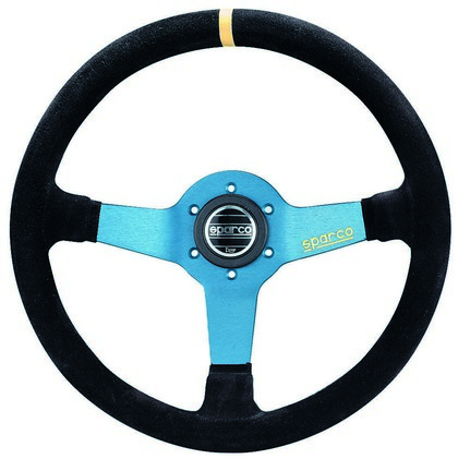 Sparco Monza Steering Wheel - L550  Suede (Black / Blue)