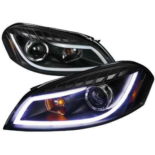 Spec D Projector Headlights - LED DRL, Black Color