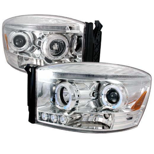 Spec D LED Halo Projector Headlights (Chrome)