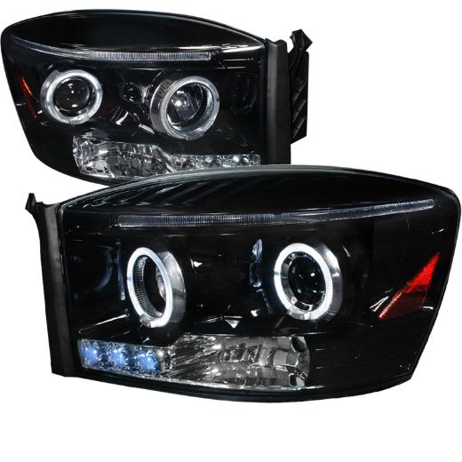 Spec D Halo Projector Headlights (Glossed Black/Smoke)