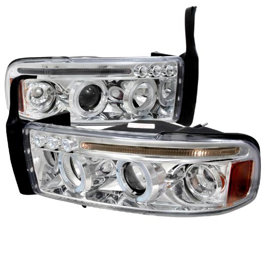 Spec D LED Halo Projector Headlights (Chrome)