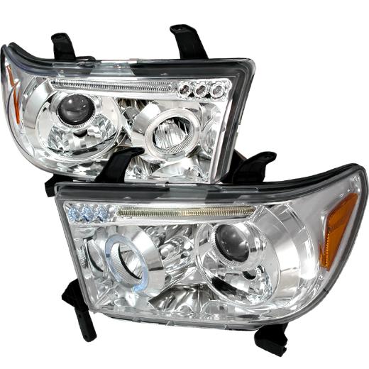 Spec D LED Halo Projector Headlights (Chrome)