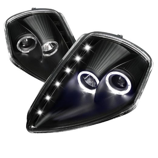 Spec D LED Halo Projector Headlights (Black)