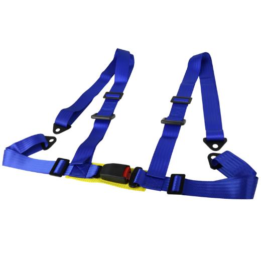 Spec D 4 Point Harness Racing Seat Belt - Blue