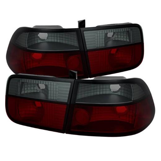 Spyder Tail Lights - Red Smoke, 2Dr Crystal