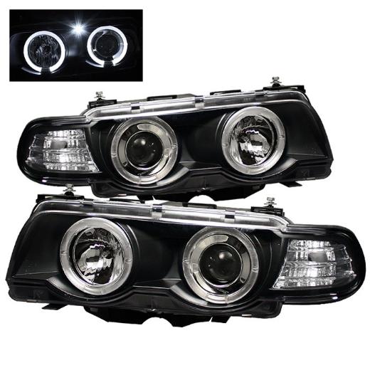 Spyder HID-Type Halo Amber Projector Headlights - Black (1 Piece)