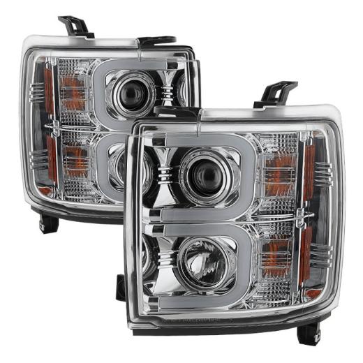Projector Headlights - Light Bar DRL - Chrome