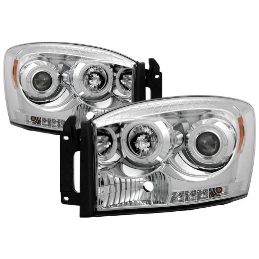 Spyder Halo LED Projector Headlights - Chrome