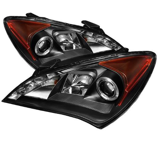 Spyder DRL Halo LED Projector Headlights (Black)