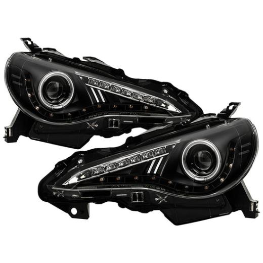 Spyder Signature Projector Headlights - CCFL Halo - DRL LED - Black