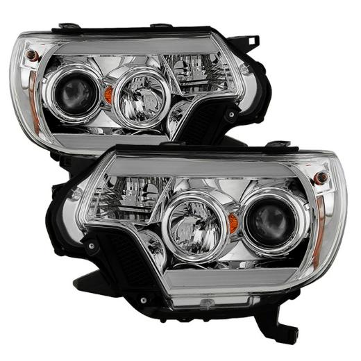 Projector Headlights - Light Bar DRL - Chrome