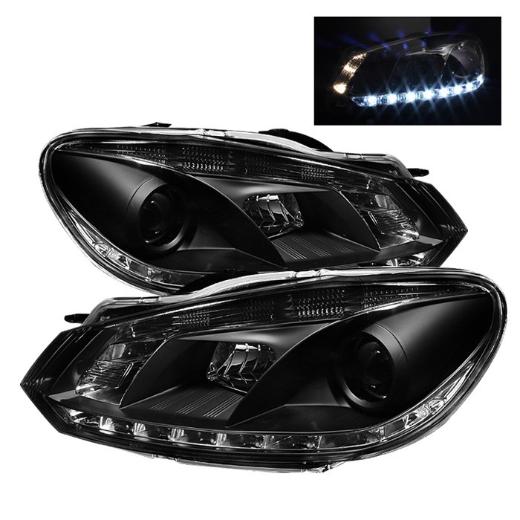 Spyder DRL Projector Headlights - Black