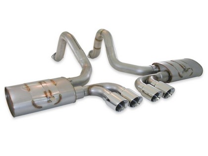 Stainless Works Turbo Muffler Axle-Back Exhaust System - Quad Tips