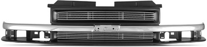Street Scene Chrome Grille Shell OE Style With Black Chrome Speed Grille Insert