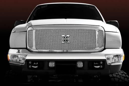T-Rex X-Metal Series Grille Assembly - Chrome Shell With Polished Stainles Steel Mesh And X-Metal Logo (No Studs)