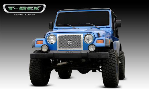 T-Rex X-Metal Series - Studded Main Grille - Polished SS - 1 Piece Custom (Cut Center Bars)