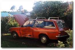 The accident-damaged TD wagon I bought for parts.