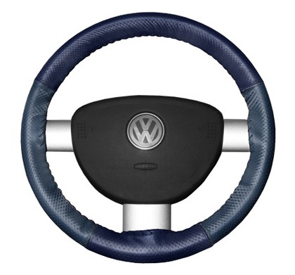 Wheelskins Steering Wheel Cover - EuroPerf, Perforated All Around (Blue Top / Sea Blue Sides)