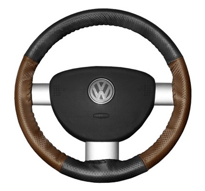Wheelskins Steering Wheel Cover - EuroPerf, Perforated All Around (Charcoal Top / Tan Sides)