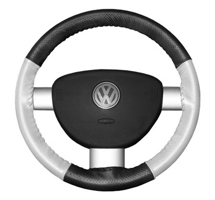 Wheelskins Steering Wheel Cover - EuroPerf, Perforated All Around (Charcoal Top / White Sides)
