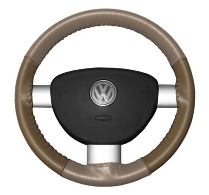 Wheelskins Steering Wheel Cover - Eurotone (Sand Top / Oak Sides)
