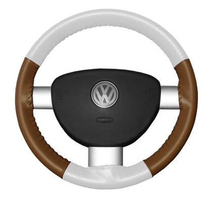 Wheelskins Steering Wheel Cover - Eurotone (White Top / Tan Sides)