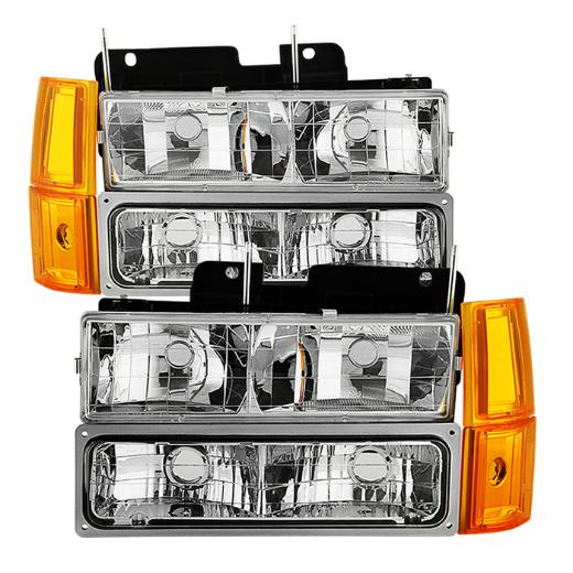 Xtune Headlights with Corner & Parking Lights 8pcs sets -Chrome