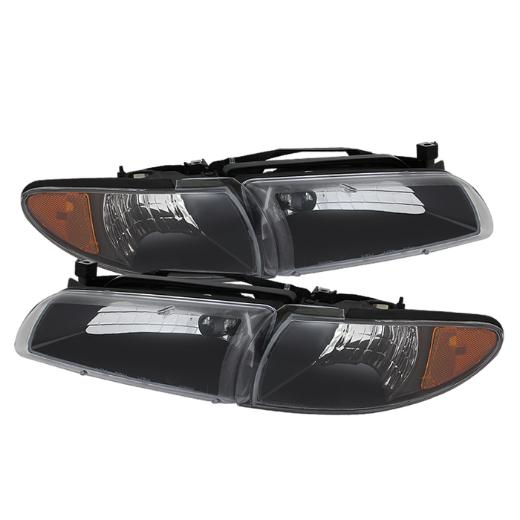 Xtune Crystal Headlights with Amber Corner Lights - Black