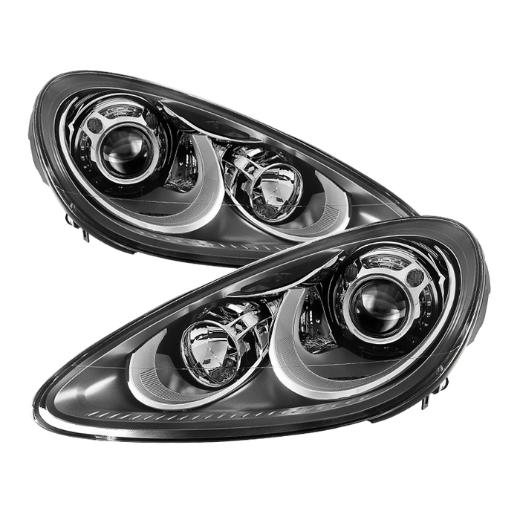 Xtune DRL Light Bar Projector Headlights with Sequential Turn Signal - Black